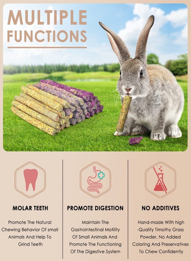 Bissap 36PCS Rabbit Chew Sticks, Mixed Natural Flower Rose Chrysanthemum and Forget-me-not Chew Toys Treats for Rabbit Bunny Chinchilla Guinea Pig Hamster and Other Small Animals Molar Snacks - Image 3